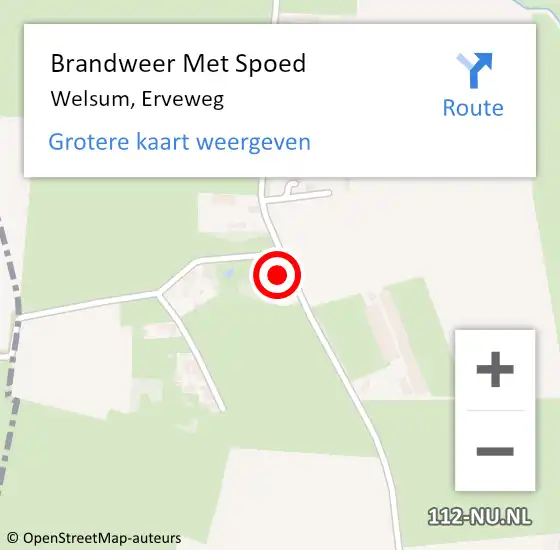 Locatie op kaart van de 112 melding: Brandweer Met Spoed Naar Welsum, Erveweg op 28 maart 2015 23:21