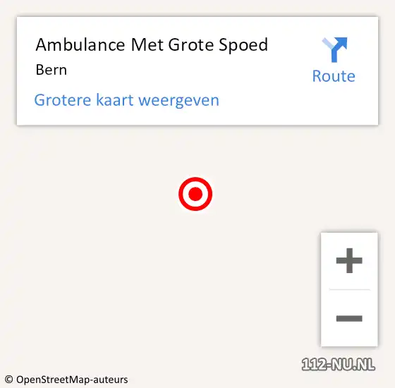 Locatie op kaart van de 112 melding: Ambulance Met Grote Spoed Naar Bern op 28 maart 2015 23:43