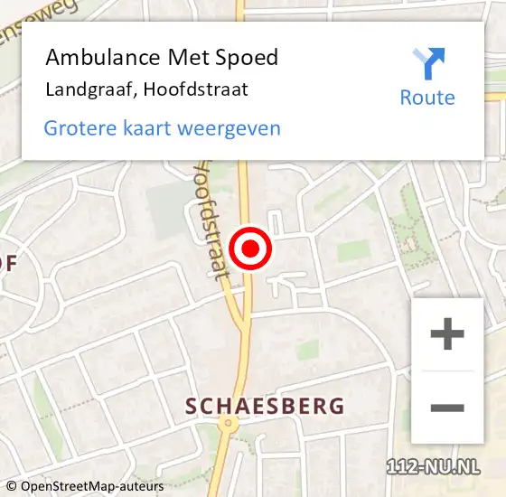 Locatie op kaart van de 112 melding: Ambulance Met Spoed Naar Landgraaf, Hoofdstraat op 28 maart 2015 23:53