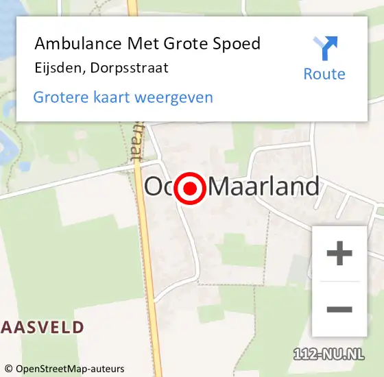 Locatie op kaart van de 112 melding: Ambulance Met Grote Spoed Naar Eijsden, Dorpsstraat op 3 november 2013 08:33