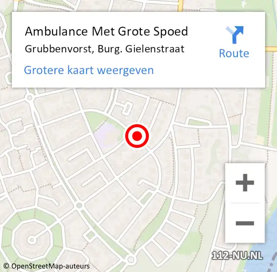 Locatie op kaart van de 112 melding: Ambulance Met Grote Spoed Naar Grubbenvorst, Burg. Gielenstraat op 29 maart 2015 03:31