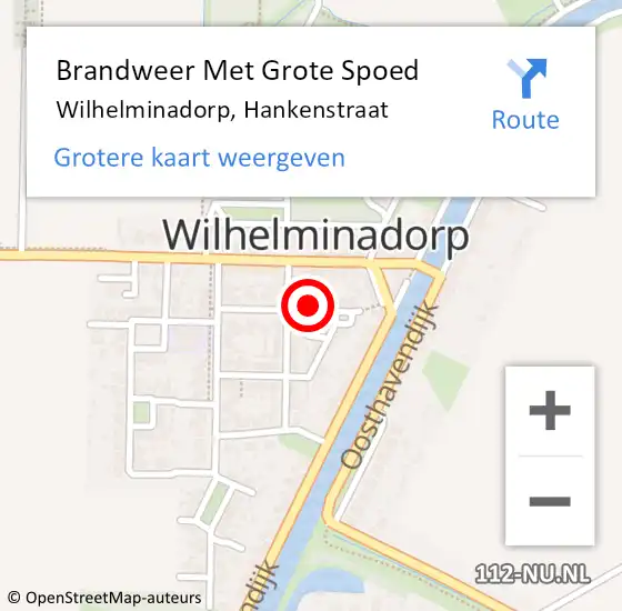 Locatie op kaart van de 112 melding: Brandweer Met Grote Spoed Naar Wilhelminadorp, Hankenstraat op 29 maart 2015 06:53