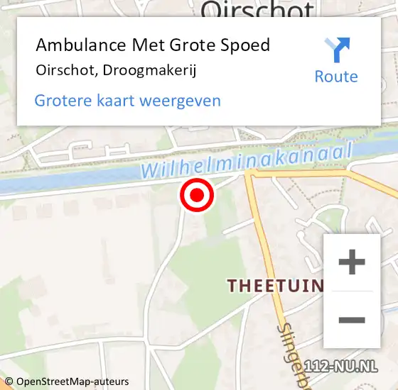 Locatie op kaart van de 112 melding: Ambulance Met Grote Spoed Naar Oirschot, Droogmakerij op 29 maart 2015 07:16