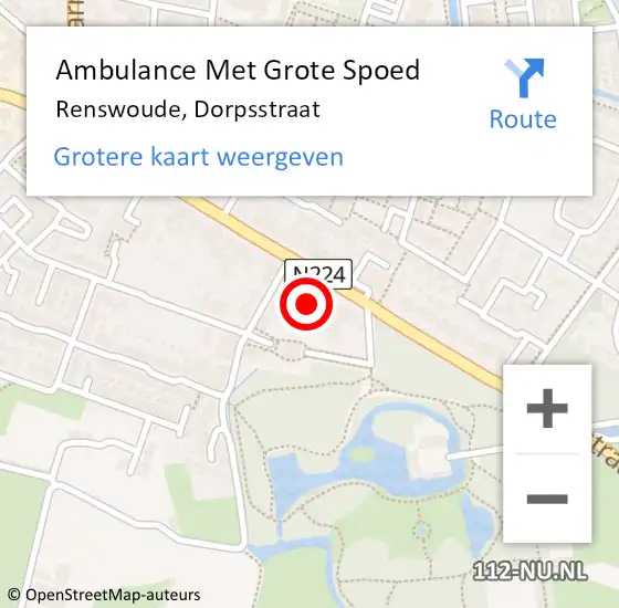 Locatie op kaart van de 112 melding: Ambulance Met Grote Spoed Naar Renswoude, Dorpsstraat op 3 november 2013 08:55