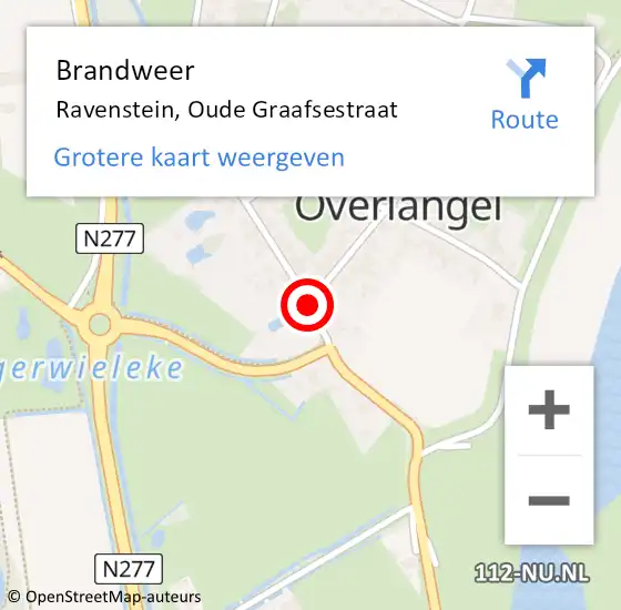 Locatie op kaart van de 112 melding: Brandweer Ravenstein, Oude Graafsestraat op 29 maart 2015 11:46