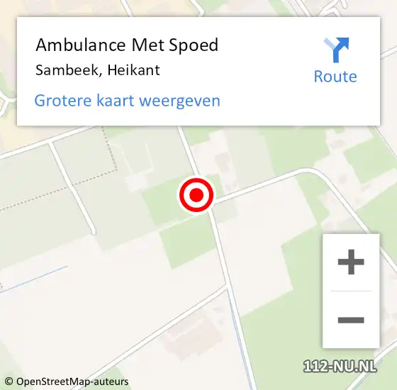 Locatie op kaart van de 112 melding: Ambulance Met Spoed Naar Sambeek, Heikant op 29 maart 2015 11:55