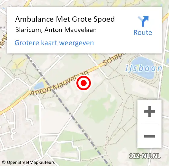 Locatie op kaart van de 112 melding: Ambulance Met Grote Spoed Naar Blaricum, Anton Mauvelaan op 29 maart 2015 15:16