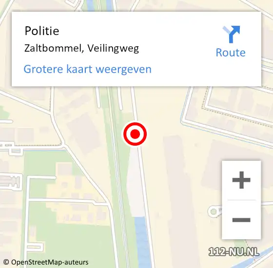 Locatie op kaart van de 112 melding: Politie Zaltbommel, Veilingweg op 11 september 2013 16:57