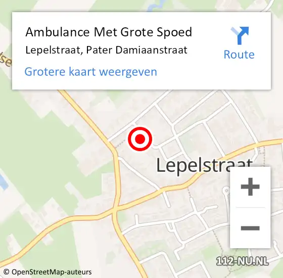 Locatie op kaart van de 112 melding: Ambulance Met Grote Spoed Naar Lepelstraat, Pater Damiaanstraat op 29 maart 2015 16:37