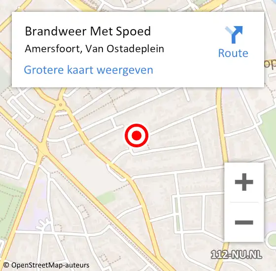 Locatie op kaart van de 112 melding: Brandweer Met Spoed Naar Amersfoort, Van Ostadeplein op 29 maart 2015 16:41