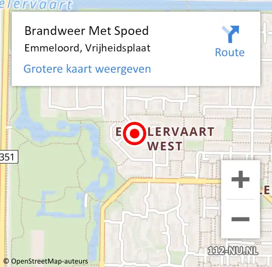 Locatie op kaart van de 112 melding: Brandweer Met Spoed Naar Emmeloord, Vrijheidsplaat op 29 maart 2015 17:03