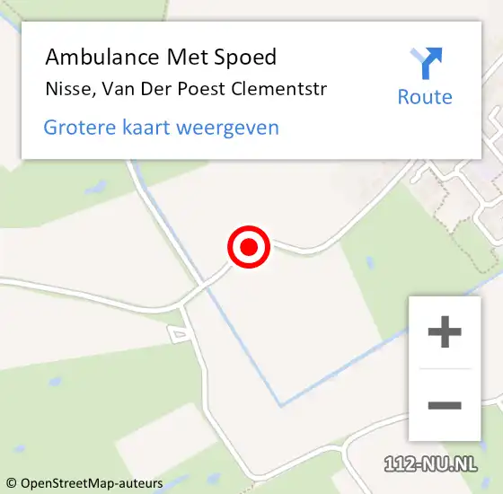 Locatie op kaart van de 112 melding: Ambulance Met Spoed Naar Nisse, Van Der Poest Clementstr op 29 maart 2015 17:06