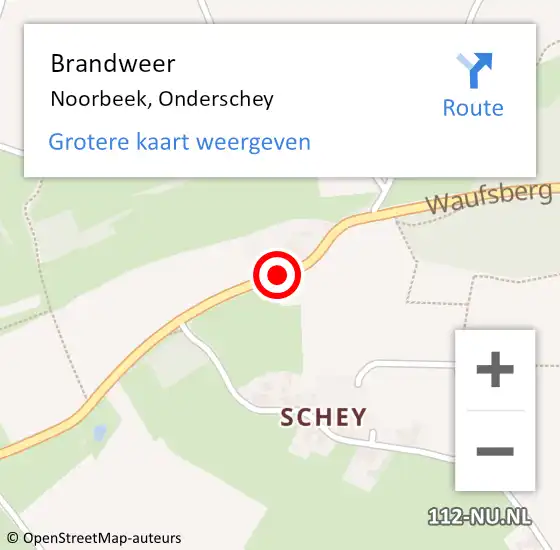 Locatie op kaart van de 112 melding: Brandweer Noorbeek, Onderschey op 29 maart 2015 17:21