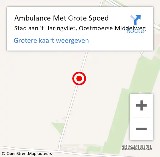 Locatie op kaart van de 112 melding: Ambulance Met Grote Spoed Naar Stad aan 't Haringvliet, Oostmoerse Middelweg op 29 maart 2015 17:48