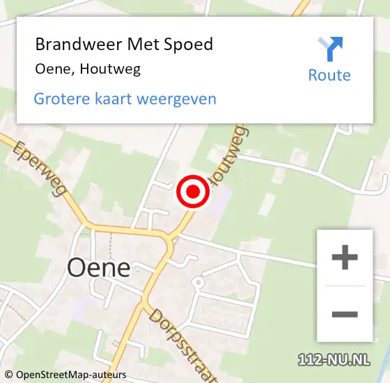 Locatie op kaart van de 112 melding: Brandweer Met Spoed Naar Oene, Houtweg op 29 maart 2015 18:23