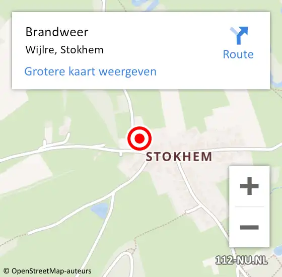 Locatie op kaart van de 112 melding: Brandweer Wijlre, Stokhem op 29 maart 2015 18:35