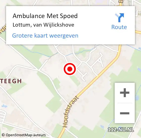 Locatie op kaart van de 112 melding: Ambulance Met Spoed Naar Lottum, van Wijlickshove op 3 november 2013 10:34