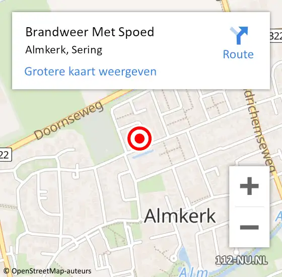 Locatie op kaart van de 112 melding: Brandweer Met Spoed Naar Almkerk, Sering op 29 maart 2015 18:53