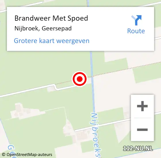 Locatie op kaart van de 112 melding: Brandweer Met Spoed Naar Nijbroek, Geersepad op 29 maart 2015 19:19