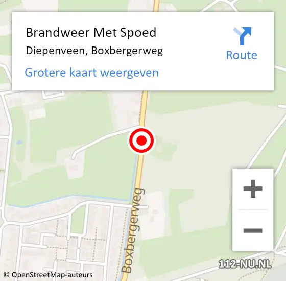 Locatie op kaart van de 112 melding: Brandweer Met Spoed Naar Diepenveen, Boxbergerweg op 29 maart 2015 19:30