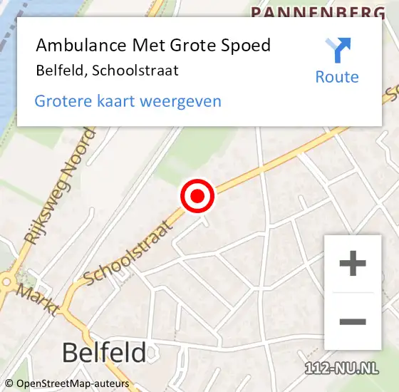 Locatie op kaart van de 112 melding: Ambulance Met Grote Spoed Naar Belfeld, Schoolstraat op 29 maart 2015 20:07