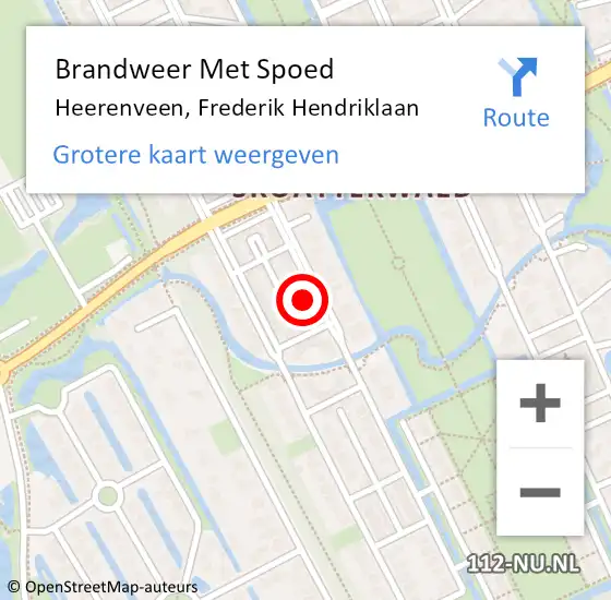 Locatie op kaart van de 112 melding: Brandweer Met Spoed Naar Heerenveen, Frederik Hendriklaan op 29 maart 2015 20:08