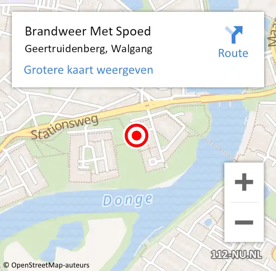 Locatie op kaart van de 112 melding: Brandweer Met Spoed Naar Geertruidenberg, Walgang op 29 maart 2015 20:57