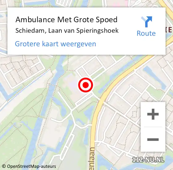 Locatie op kaart van de 112 melding: Ambulance Met Grote Spoed Naar Schiedam, Laan van Spieringshoek op 29 maart 2015 22:24