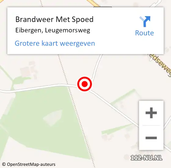 Locatie op kaart van de 112 melding: Brandweer Met Spoed Naar Eibergen, Leugemorsweg op 29 maart 2015 22:33
