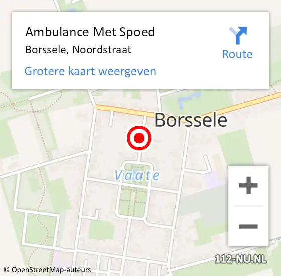 Locatie op kaart van de 112 melding: Ambulance Met Spoed Naar Borssele, Noordstraat op 29 maart 2015 22:45