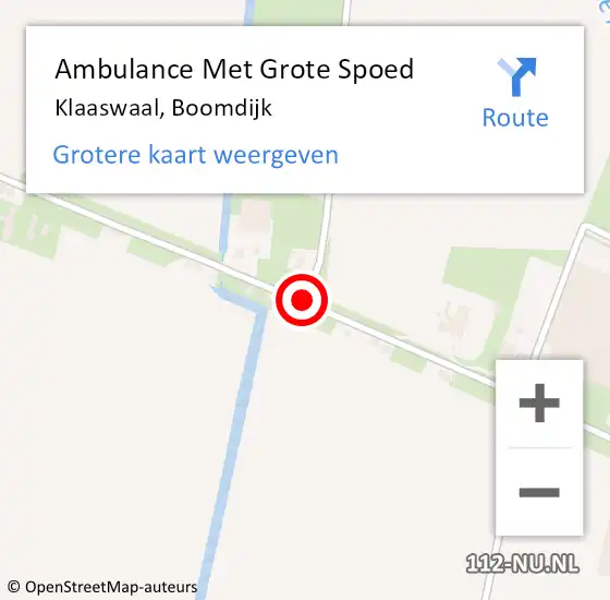 Locatie op kaart van de 112 melding: Ambulance Met Grote Spoed Naar Klaaswaal, Boomdijk op 29 maart 2015 23:19