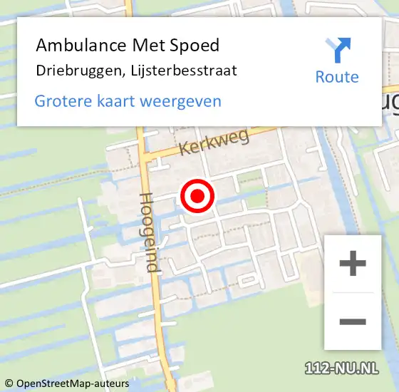 Locatie op kaart van de 112 melding: Ambulance Met Spoed Naar Driebruggen, Lijsterbesstraat op 29 maart 2015 23:28