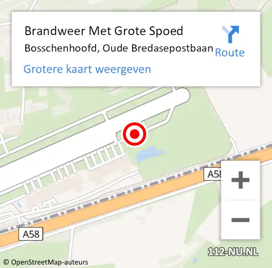 Locatie op kaart van de 112 melding: Brandweer Met Grote Spoed Naar Bosschenhoofd, Oude Bredasepostbaan op 29 maart 2015 23:37