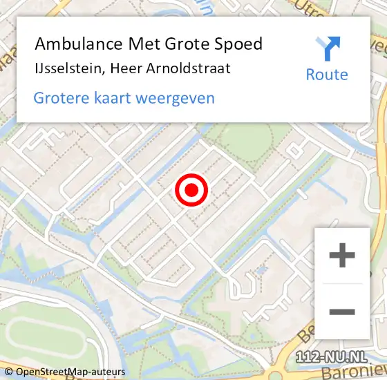 Locatie op kaart van de 112 melding: Ambulance Met Grote Spoed Naar IJsselstein, Heer Arnoldstraat op 30 maart 2015 00:18