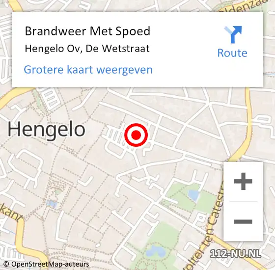 Locatie op kaart van de 112 melding: Brandweer Met Spoed Naar Hengelo Ov, De Wetstraat op 30 maart 2015 00:37