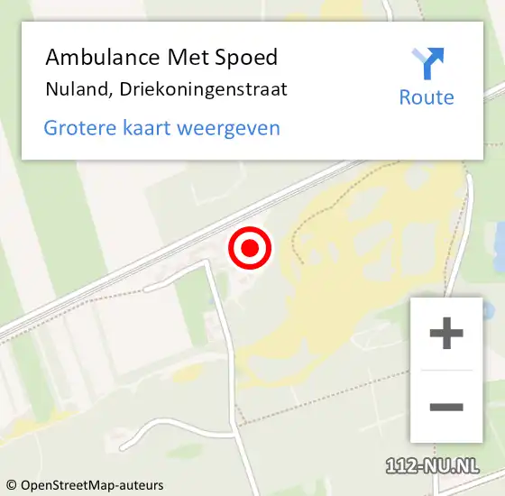 Locatie op kaart van de 112 melding: Ambulance Met Spoed Naar Nuland, Driekoningenstraat op 30 maart 2015 07:33