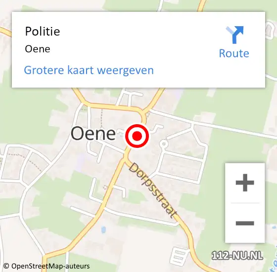 Locatie op kaart van de 112 melding: Politie Oene op 30 maart 2015 08:05