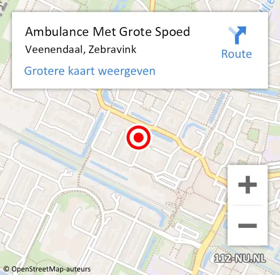 Locatie op kaart van de 112 melding: Ambulance Met Grote Spoed Naar Veenendaal, Zebravink op 30 maart 2015 08:13