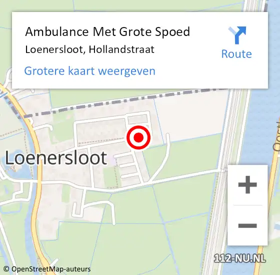 Locatie op kaart van de 112 melding: Ambulance Met Grote Spoed Naar Loenersloot, Hollandstraat op 3 november 2013 11:34