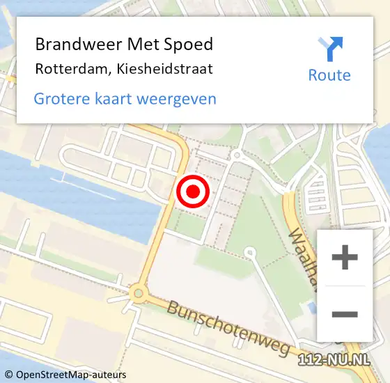 Locatie op kaart van de 112 melding: Brandweer Met Spoed Naar Rotterdam, Kiesheidstraat op 30 maart 2015 10:14