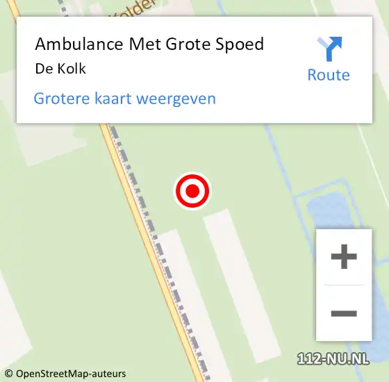 Locatie op kaart van de 112 melding: Ambulance Met Grote Spoed Naar De Kolk op 30 maart 2015 10:59