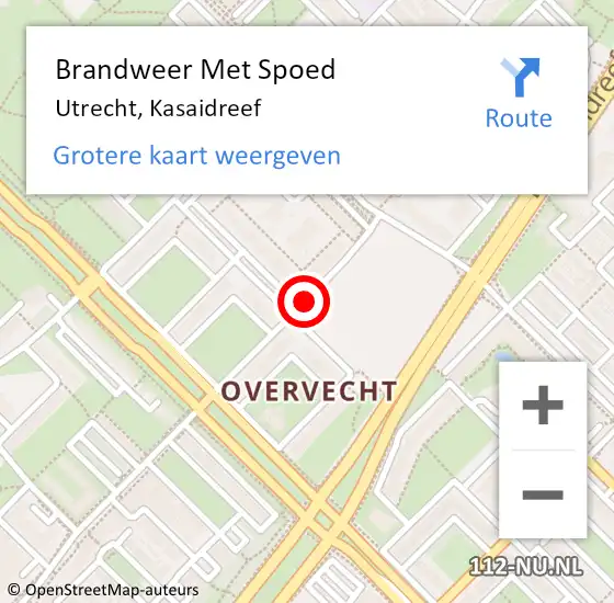 Locatie op kaart van de 112 melding: Brandweer Met Spoed Naar Utrecht, Kasaidreef op 30 maart 2015 12:02