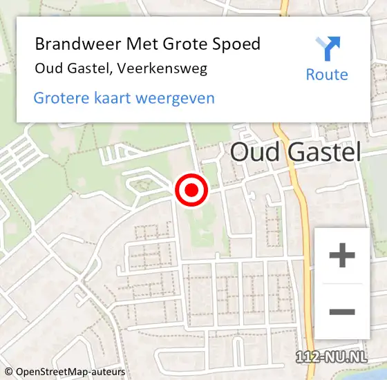 Locatie op kaart van de 112 melding: Brandweer Met Grote Spoed Naar Oud Gastel, Veerkensweg op 30 maart 2015 13:51