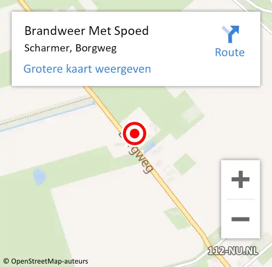 Locatie op kaart van de 112 melding: Brandweer Met Spoed Naar Scharmer, Borgweg op 30 maart 2015 15:43