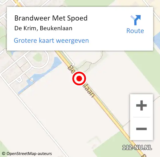 Locatie op kaart van de 112 melding: Brandweer Met Spoed Naar De Krim, Beukenlaan op 3 november 2013 12:42