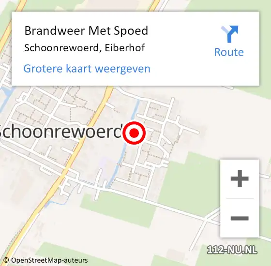 Locatie op kaart van de 112 melding: Brandweer Met Spoed Naar Schoonrewoerd, Eiberhof op 30 maart 2015 19:02