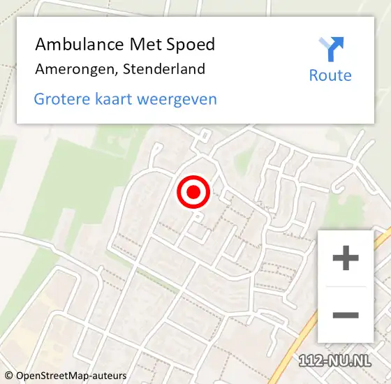 Locatie op kaart van de 112 melding: Ambulance Met Spoed Naar Amerongen, Stenderland op 30 maart 2015 19:35