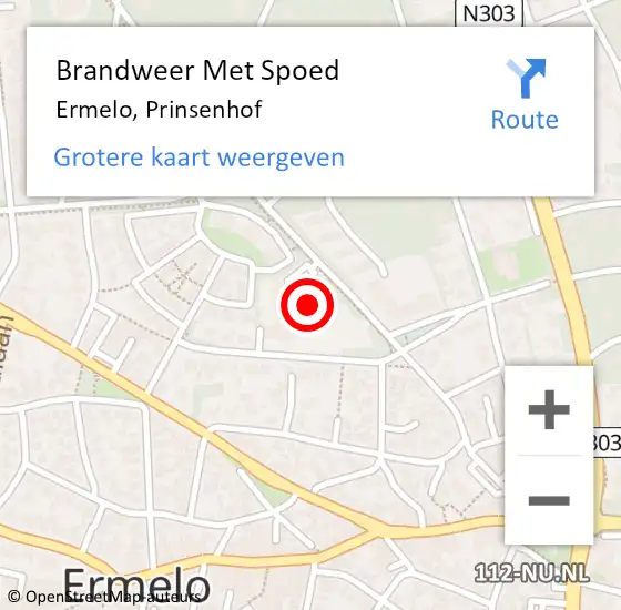 Locatie op kaart van de 112 melding: Brandweer Met Spoed Naar Ermelo, Prinsenhof op 30 maart 2015 20:19