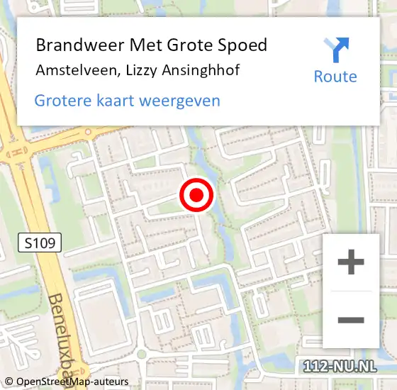 Locatie op kaart van de 112 melding: Brandweer Met Grote Spoed Naar Amstelveen, Lizzy Ansinghhof op 30 maart 2015 21:28