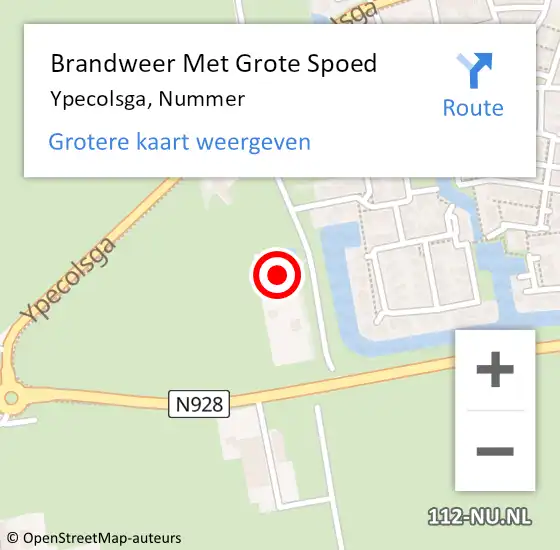 Locatie op kaart van de 112 melding: Brandweer Met Grote Spoed Naar Ypecolsga, Nummer op 30 maart 2015 23:44